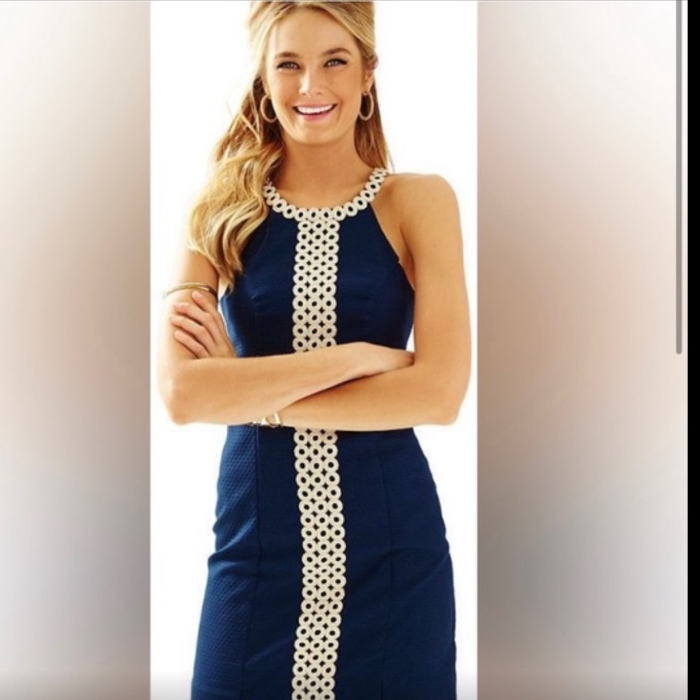 Lilly Pulitzer Navy Sasha Shift Dress size 8 True Navy
